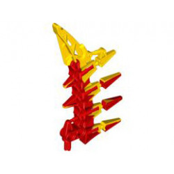 Bionicle Weapon Small Blade with 4 Spikes, Marbled Yellow Pattern (HF Xplode): {ярко червен}