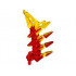 Bionicle Weapon Small Blade with 4 Spikes, Marbled Yellow Pattern (HF Xplode): {ярко червен}