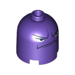 Brick, Round 2 x 2 x 1 2/3 Dome Top with Frown Face and Angry Eyes Pattern: {светло виолетов}