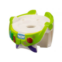 Minifigure, Spacesuit with Lime Trim and Colored Buttons, Dirt Stains Pattern (Buzz Lightyear): {бял}