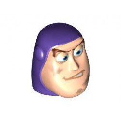 Minifigure, Head Modified Buzz Lightyear with Dirt Stains Pattern: {светло виолетов}