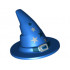 Minifigure, Headgear Hat, Wizard / Witch with Silver Buckle and Stars Pattern: {ярко син}