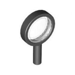 Minifigure, Utensil Magnifying Glass Thin Frame and Hollow Handle with Trans-Clear Lens : {черен}