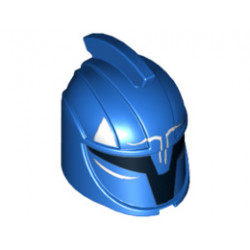 Minifigure, Headgear Helmet SW Senate Commando Captain with Black Markings and Curved White Lines Pattern: {ярко син}