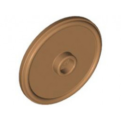 Minifigure, Shield Round with Stud and Ring Around Edge: {умерен нуга}