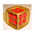 Die Cube with Rubber Frame and Red 2 x 2 Studs on All Sides: {топло златист}