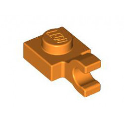 Плочка 1X1 с държач вертикален: {ярко оранжев}