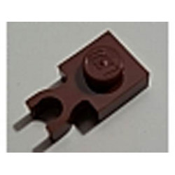 Plate, Modified 1 x 1 with U Clip Thin (Vertical Grip): {червеникаво-кафяв}