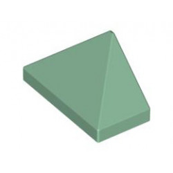 Крайна плочка ръб на покрив 1X2/45° : {пясъчно зелен}