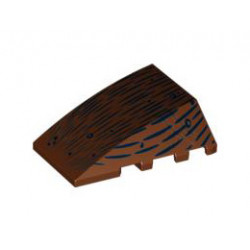Wedge 4 x 4 No Studs with Black Lines Pattern (Spider Abdomen): {червеникаво-кафяв}