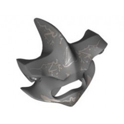 Minifigure, Headgear Head Cover, Hammerhead Shark with Eyes and Light Bluish Gray Lines Pattern: {тъмно каменно сив}