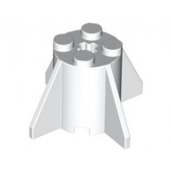 Brick, Round 2 x 2 x 2 with Fins: {бял}
