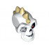 Minifigure, Head Modified Skull with Tan Spikes and Metal Eyepatch Pattern: {бял}