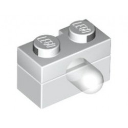 Electric, Light Brick 1 x 2 with Single Side Light (6034 / 6035) : {бял}