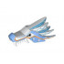 Dragon Head (Ninjago) Upper Jaw with Medium Blue Sections and Orange Stripes Pattern: {бял}