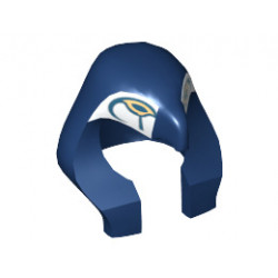 Minifigure, Headgear Headdress Mummy with Beak and Bird Head Pattern: {земно син}
