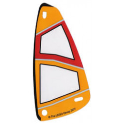 Plastic Triangle 6 x 12 Sail with Orange and Red Pattern: {прозрачен}