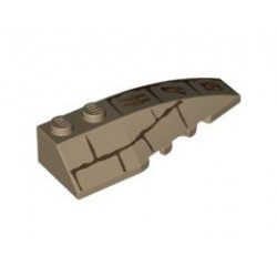 Wedge 6 x 2 Right with Bricks and Hieroglyphs Pattern: {пясъчно жълт}