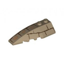 Wedge 6 x 2 Left with Bricks and Hieroglyphs Pattern: {пясъчно жълт}