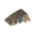 Wedge 4 x 4 No Studs with Bricks, Blue Lines and 2 Eyes Pattern (Cobra Head): {пясъчно жълт}