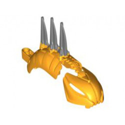 Bionicle Rahkshi Back Cover with Mask and 3 Flat Silver Blades, Stars Series : {огнено жълто-оранжев}