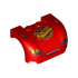 Vehicle, Mudguard 3 x 4 x 1 2/3 Curved with Front with Headlights, Open Mouth Grille, Lightning Bolts and 'Rust-eze' Pattern (8486) : {ярко червен}