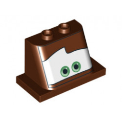 Windscreen 2 x 3 x 2 with 2 x 4 Base with Eyes on White Background Pattern 1: {червеникаво-кафяв}