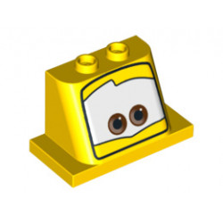 Windscreen 2 x 3 x 2 with 2 x 4 Base with Eyes on White Background Pattern 3: {ярко жълт}
