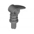 Bionicle 2 x 3 Axle Connector with Tooth : {сребърно метален}