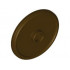 Minifigure, Shield Round with Stud and Ring Around Edge: {тъмно кафяв}