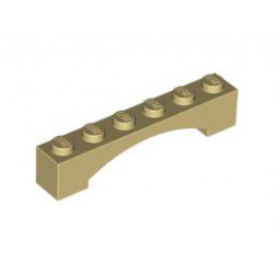 Тухличка 1X6 с вътрешна дъга: {тухлено жълт}