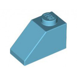Покривна плочка 1X2/45°: {умерено небесносин}