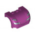 Vehicle, Mudguard 3 x 4 x 1 2/3 Curved with Front with Headlights and Thin Smile Pattern: {ярко червеникаво-виолетов}