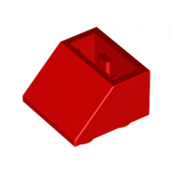 Покривна плочка 2X2/45° инверсна No. 7: {ярко червен}