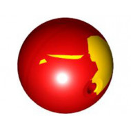 Ball, Bionicle Zamor Sphere with Marbled Bright Light Orange Pattern: {ярко червен}