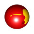 Ball, Bionicle Zamor Sphere with Marbled Bright Light Orange Pattern: {ярко червен}