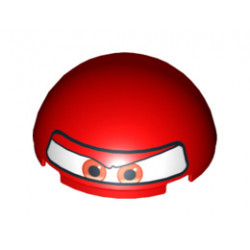 Cylinder Hemisphere 4 x 4 with Eyes and F1 Helmet Pattern (Francesco): {ярко червен}