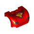 Vehicle, Mudguard 3 x 4 x 1 2/3 Curved with Front with Headlights, Thin Curved Smile and 'PISTON CUP' Pattern: {ярко червен}