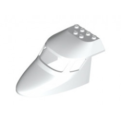Aircraft Fuselage Curved Forward 6 x 10 with 3 Window Panes with Black Roof Pattern: {бял}