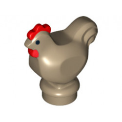 Chicken with Black Eyes and Red Comb and Wattle Pattern: {пясъчно жълт}
