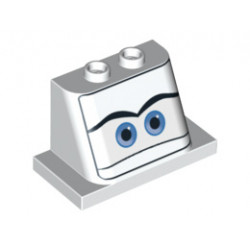 Windscreen 2 x 3 x 2 with 2 x 4 Base with Blue Eyes on White Background Pattern: {бял}
