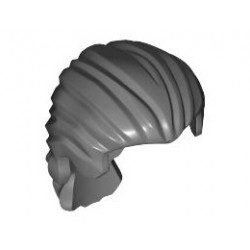 Minifigure, Hair Swept Back with Short Ponytail: {тъмно каменно сив}