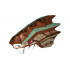 Dragon Head (Ninjago) Upper Jaw Spiny with Dark Tan Scales, Sand Green Stripes, and White Teeth Pattern: {червеникаво-кафяв}