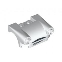 Vehicle, Mudguard 3 x 4 with Headlights, Moustache Grille and Mouth Pattern: {бял}