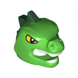 Minifigure, Headgear Mask Lizard with Yellow Eyes Pattern, White Teeth and Dark Green Horns: {ярко зелен}