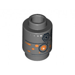 Кръгла тухличка 1X1 IG-88: {тъмно каменно сив}