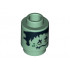 Brick, Round 1 x 1 Open Stud with HP Shrunken Head Pattern: {пясъчно зелен}