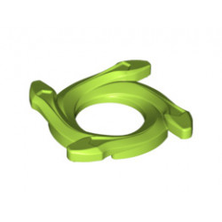 Ring 4 x 4 with 2 x 2 Hole and 4 Snake Head Ends (Ninjago Spinner Crown): {ярко жълто-зелен}