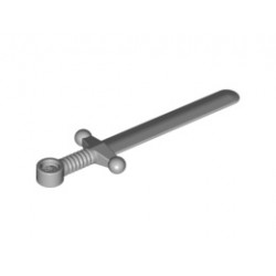 Minifigure, Weapon Sword, Greatsword Round : {хромирано сребрист}