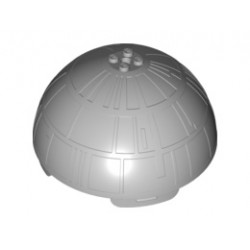 Cylinder Hemisphere 11 x 11, Studs on Top - Death Star Half (9676): {умерено каменно сив}